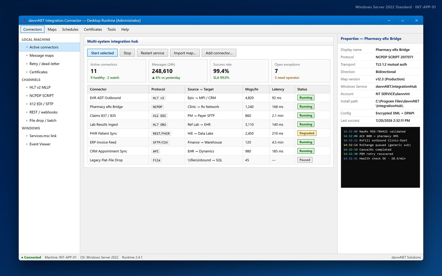 Integration Connector desktop hub
